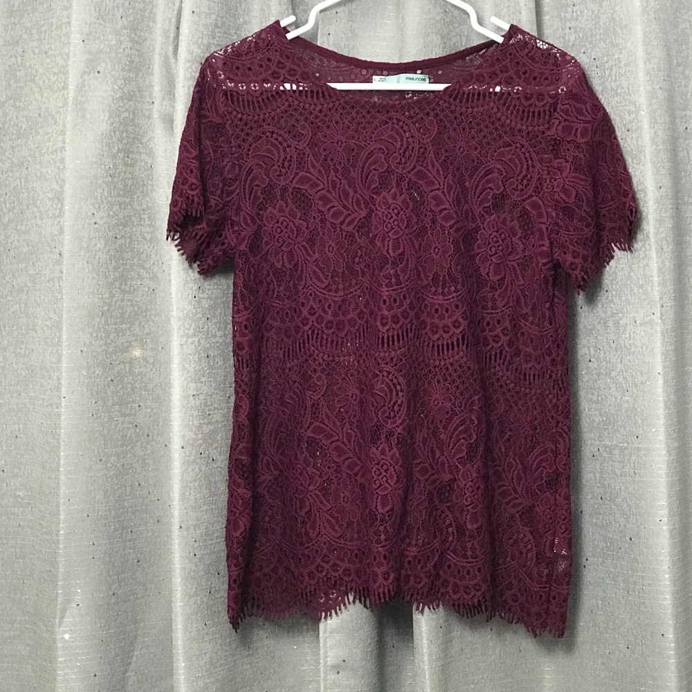 Lace magenta top 👚